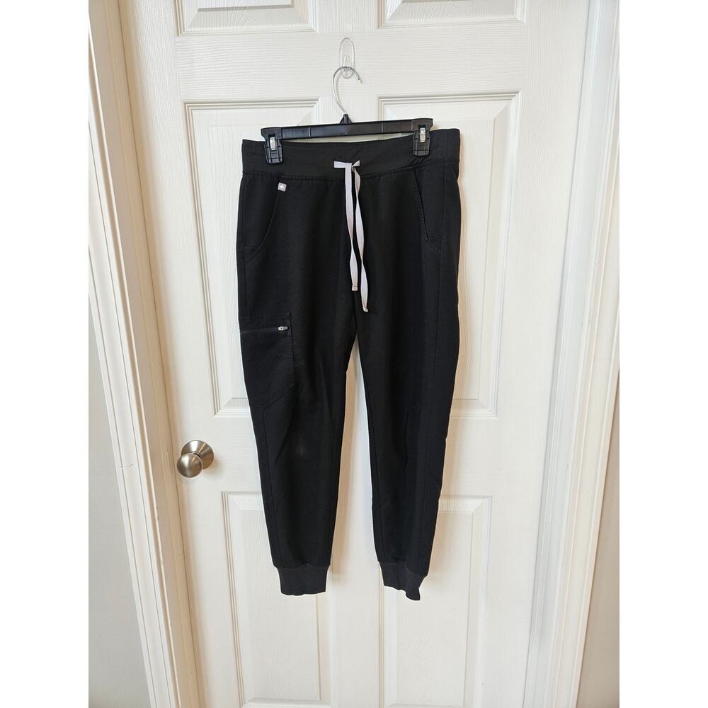 FIGS Zamora Jogger Scrub Pants Small Petite Black Drawstring S/P
